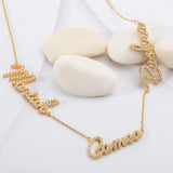 VishowCo Name Necklace Personalized Diamond Pendant Necklace