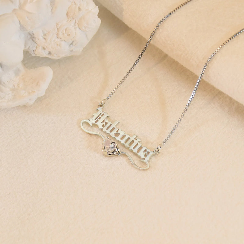VishowCo Name Necklace Personalized Gift for Mom Birthday