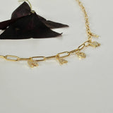 VishowCo Name Necklace with Zircon Letters on Paperclip Chain