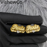 VishowCo Name Stud Earrings Personalized Nameplate acrylic laser stud earrings