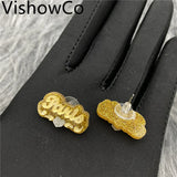 VishowCo Name Stud Earrings Personalized Nameplate acrylic laser stud earrings