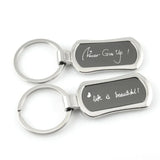 Engraved Fingerprint Rectangle Keychain Memorial Keychain