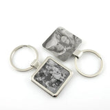 Engraved Fingerprint Rectangle Keychain Memorial Keychain