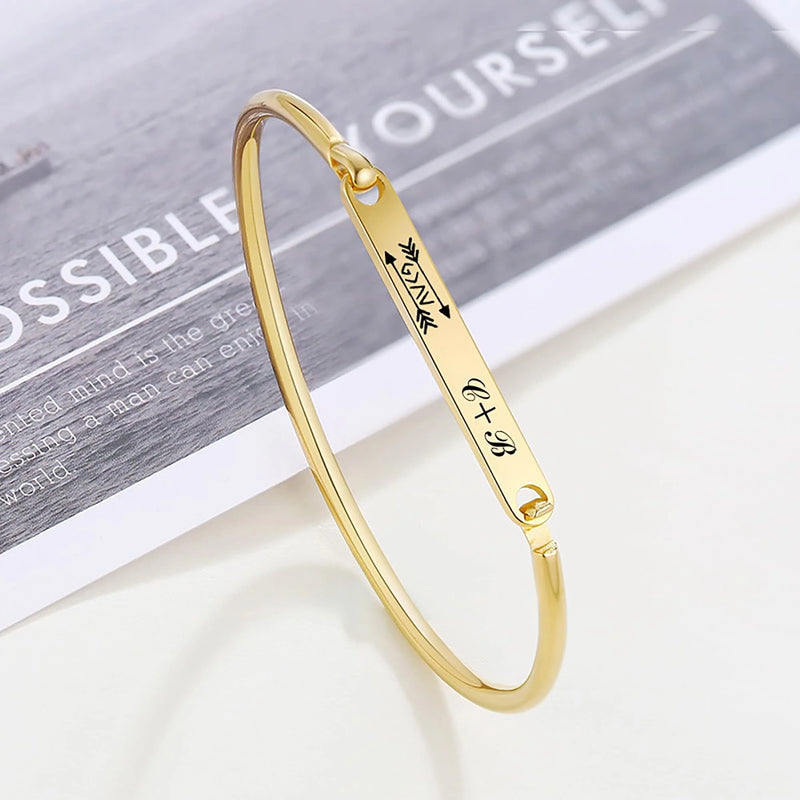 VishowCo Stainless Bangle Personalized Jewellery Gift