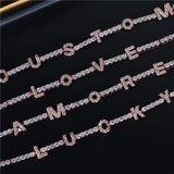 VishowCo Personalized Stainless Steel Name Choker with Zircon Letter Jewelry