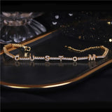 VishowCo Personalized Stainless Steel Name Choker with Zircon Letter Jewelry