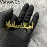 VishowCo Nameplate Cuff Bracelet Personalized Stainless Steel Jewelry