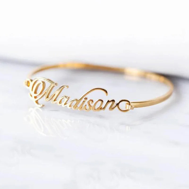 Custom Name Bangle Stainless Steel Bracelet