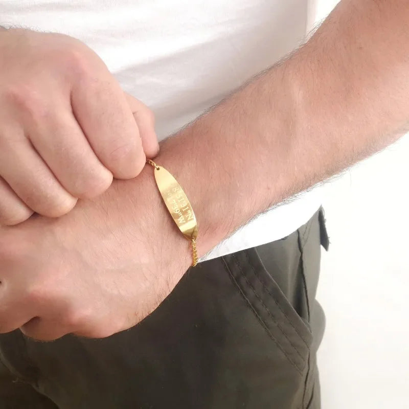 VishowCo Men's Personalized Stainless Steel Bracelet Father's Gift