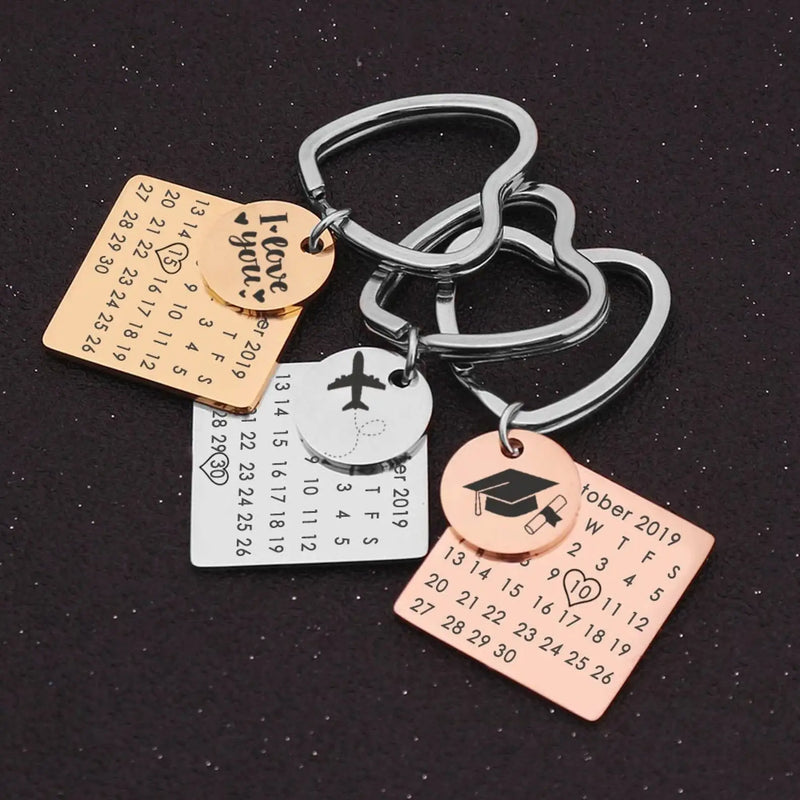 VishowCo Calendar Keychain Anniversary Date Wedding Favours Keychain