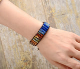 Visrover Boho Stone Bracelet Leather Gemstone Wrap