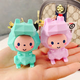 Crown Monkey Cartoon Keychain Schoolbag Pendant Car Key Holder