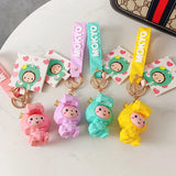 Crown Monkey Cartoon Keychain Schoolbag Pendant Car Key Holder