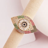 Bohemian Evil Eye Charms Zircon Finger Rings Party Jewelry Women