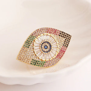 Bohemian Evil Eye Charms Zircon Finger Rings Party Jewelry Women