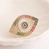 Bohemian Evil Eye Charms Zircon Finger Rings Party Jewelry Women