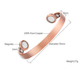 Pure Copper Magnetic Bangle Cuff Therapy Magnets Antique Bracelet