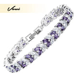 Women Bangle Charm Crystals Copper Bracelet Pretty Romantic Gift
