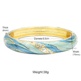 Epoxy Pattern Copper Bracelet for Women