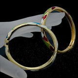 Colorful Pattern Epoxy Copper Bracelet