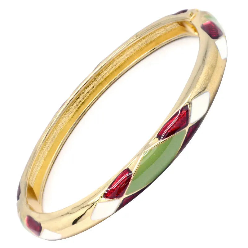 Colorful Pattern Epoxy Copper Bracelet