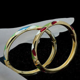Colorful Pattern Epoxy Copper Bracelet