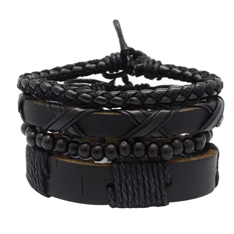 Men's Multilayer Leather Bracelet Punk Wristband