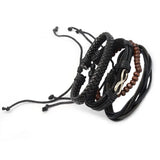 Men's Vintage Multi-layer Leather Bead Bracelet Wristband