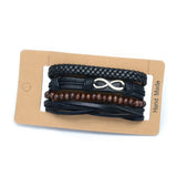 Men's Vintage Multi-layer Leather Bead Bracelet Wristband
