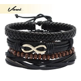 Men's Vintage Multi-layer Leather Bead Bracelet Wristband