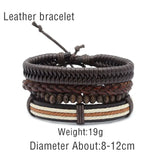 Adjustable Red Brown Retro Cross Leather Bracelet Wristband