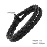 Adjustable Men's Retro Leather Bracelet Wrist Strap Rope