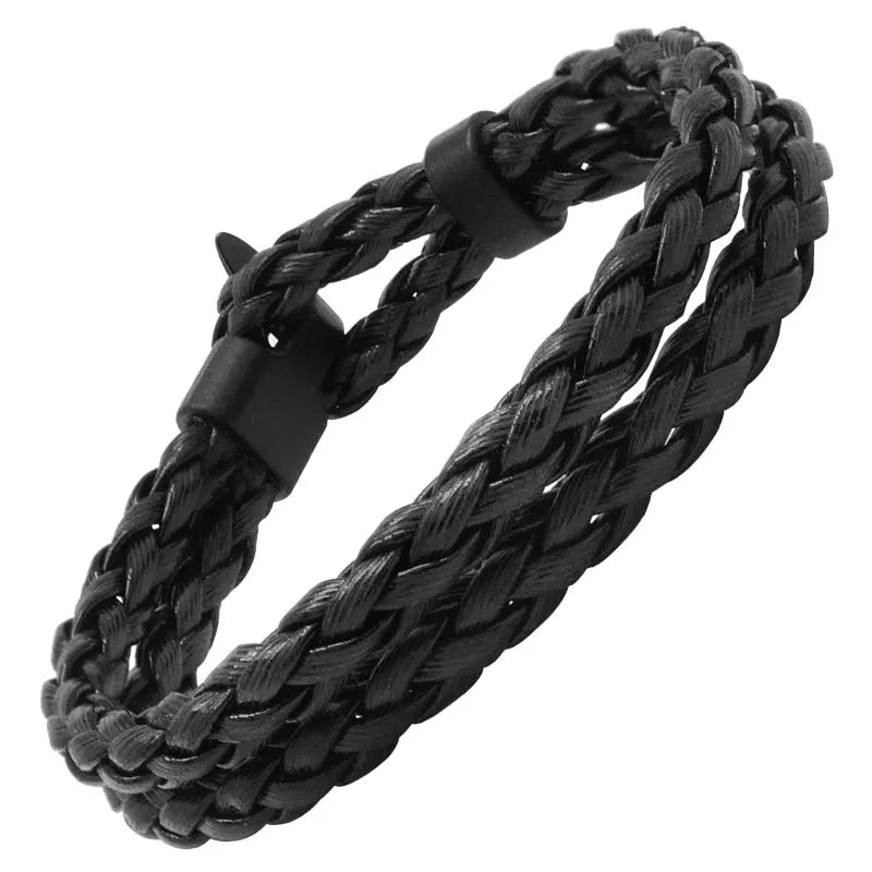 Adjustable Men's Retro Leather Bracelet Wrist Strap Rope