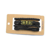 Adjustable Men's Skull Vintage Bracelet Leather Wristband Rope
