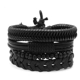 Adjustable Vintage Leather Beaded Bracelet Wrist Strap