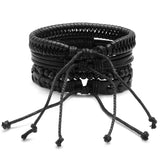 Adjustable Vintage Leather Beaded Bracelet Wrist Strap