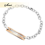 Charm Love Women Rose Bracelet Stainless Steel Chain with Lobster Clasp