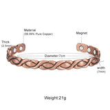 Lady Copper Magnetic Bracelet with Cross and Oval Pattern Health Jewelry
