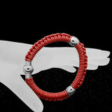 Men's Leather Bracelet Stainless Steel Charm Buckle Bracelet