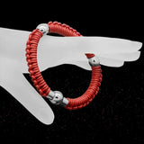 Men's Leather Bracelet Stainless Steel Charm Buckle Bracelet
