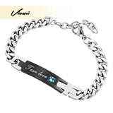 Romantic Love Bracelet Stainless Steel Women Men Jewelry Bangle Gift Wristband