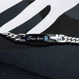 Romantic Love Bracelet Stainless Steel Women Men Jewelry Bangle Gift Wristband