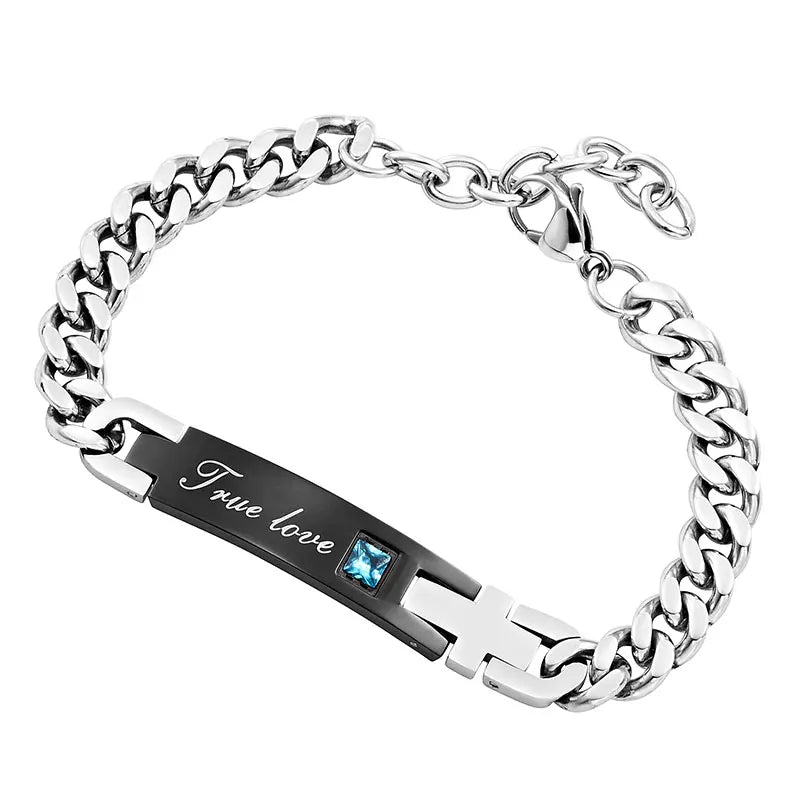 Romantic Love Bracelet Stainless Steel Women Men Jewelry Bangle Gift Wristband