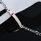Women Red Crystal Bracelet Silver Bangle Gift Wristband Charm