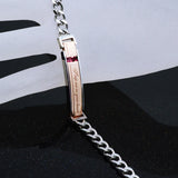 Women Red Crystal Bracelet Silver Bangle Gift Wristband Charm