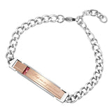 Women Red Crystal Bracelet Silver Bangle Gift Wristband Charm