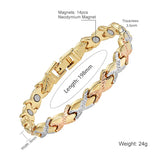 Women's Golden Magnetic Bracelet Chain Bangle Cross Geometric Pattern Alloy