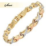 Women's Golden Magnetic Bracelet Chain Bangle Cross Geometric Pattern Alloy
