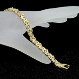 Women's Golden Magnetic Bracelet Chain Bangle Cross Geometric Pattern Alloy