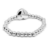 Love Heart Stainless Steel Bracelet Crystal Center Piece Jewelry for Ladies